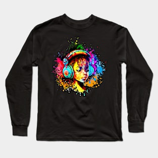 hip Hop girl watercolor Long Sleeve T-Shirt